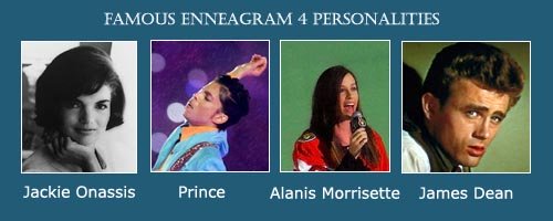 The Individualist - Enneagram 4 - Jackie Onassis - Alanis Morrisette - Prince - James Dean