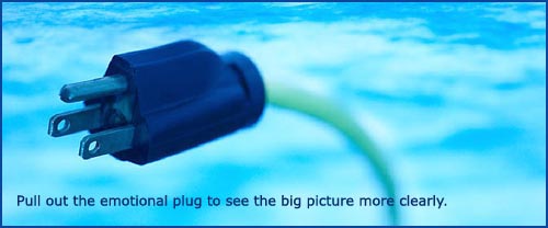 Good parenting skills: pretty picture of plug and wire on a blue background. 