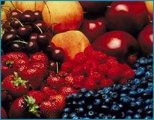 Picture of various healthy fruits.