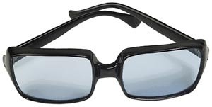 Sunglasses colored with the old fashioned parenting style. Picture of black sunglasses with blue glass.